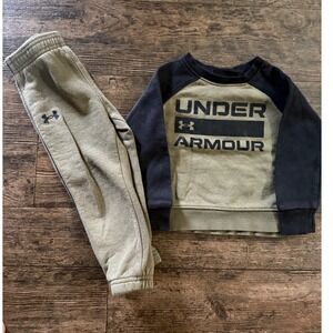 Under Armour Toddler Boys Sweatshirt Joggers Set Green Black 24M